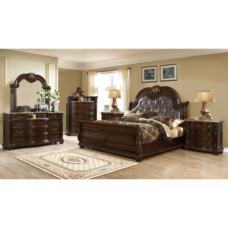 Astoria Grand Hollman Sleigh 4 Piece Bedroom Set | Wayfair